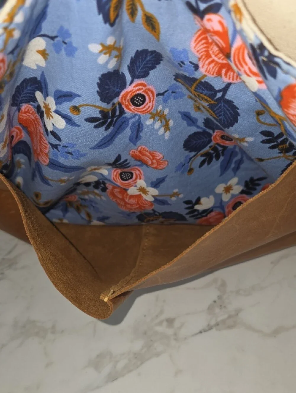 Shoulder/Crossbody Bag with Floral Accent
